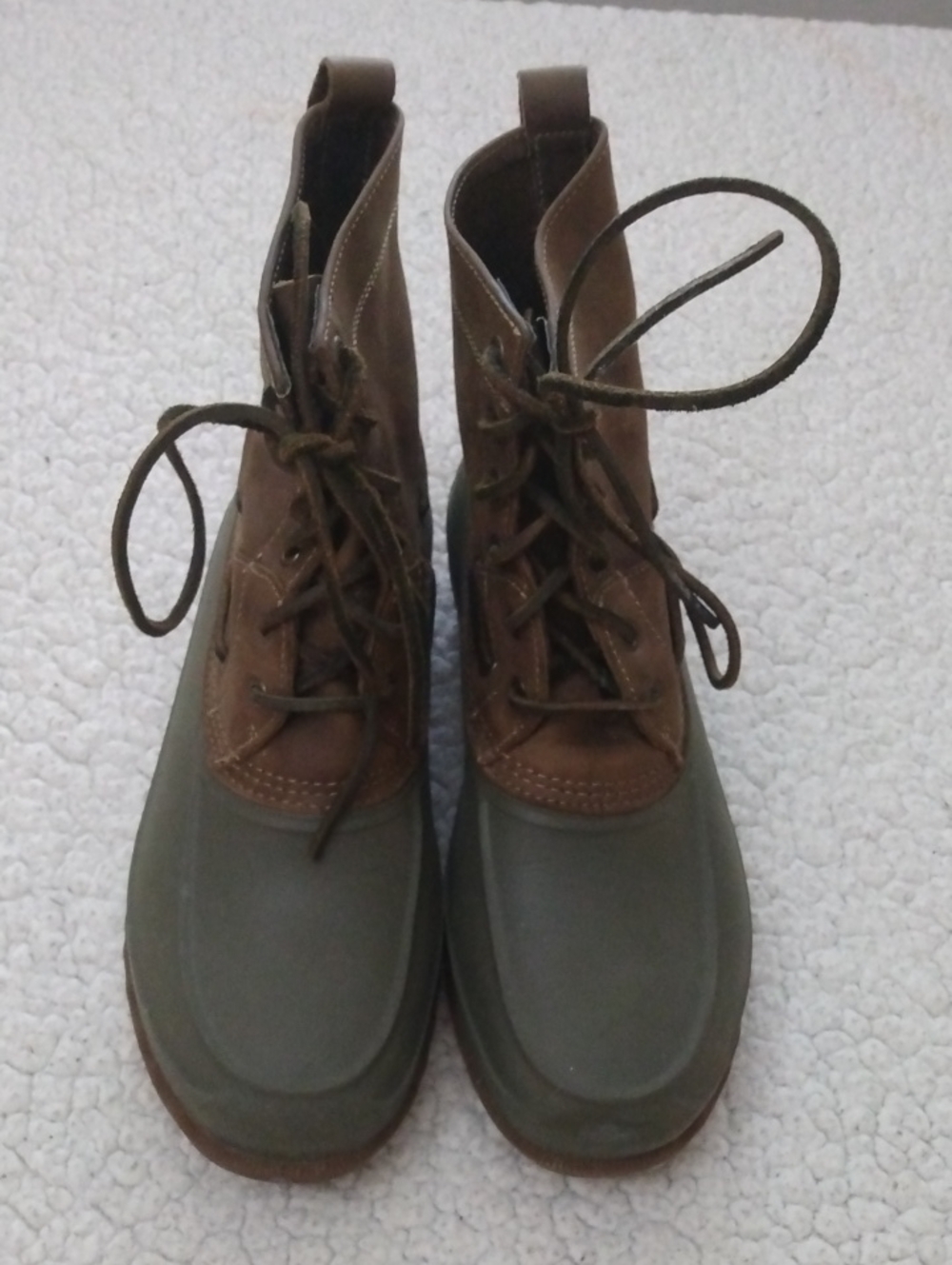Men's Sperry Brown/Green Heavy Weather Duck Boots 10.5 M